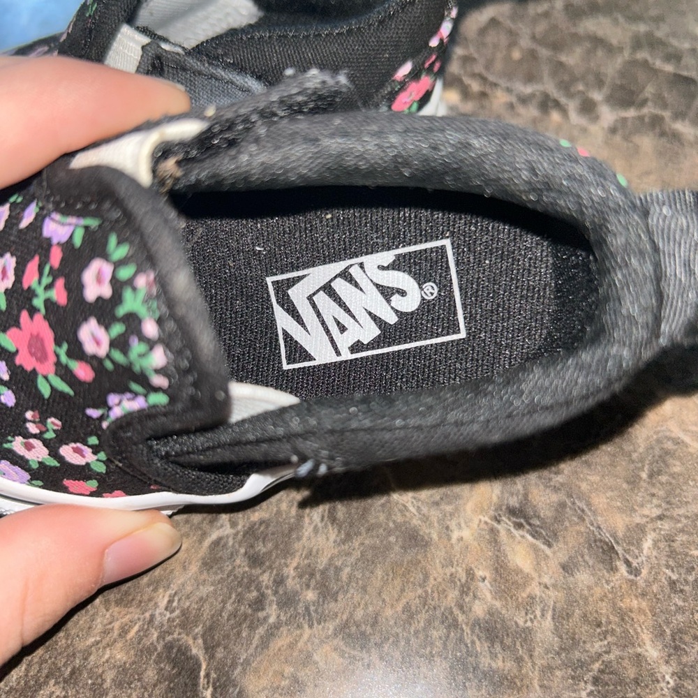 Vans Black with Pink Floral Pattern Sneakers